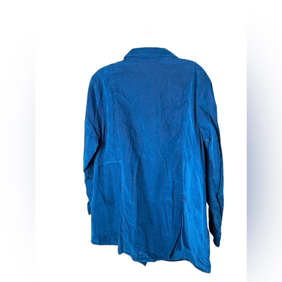 JJill Corduroy Teal Tunic Top Pockets Button Front 1X - Picture 5 of 5